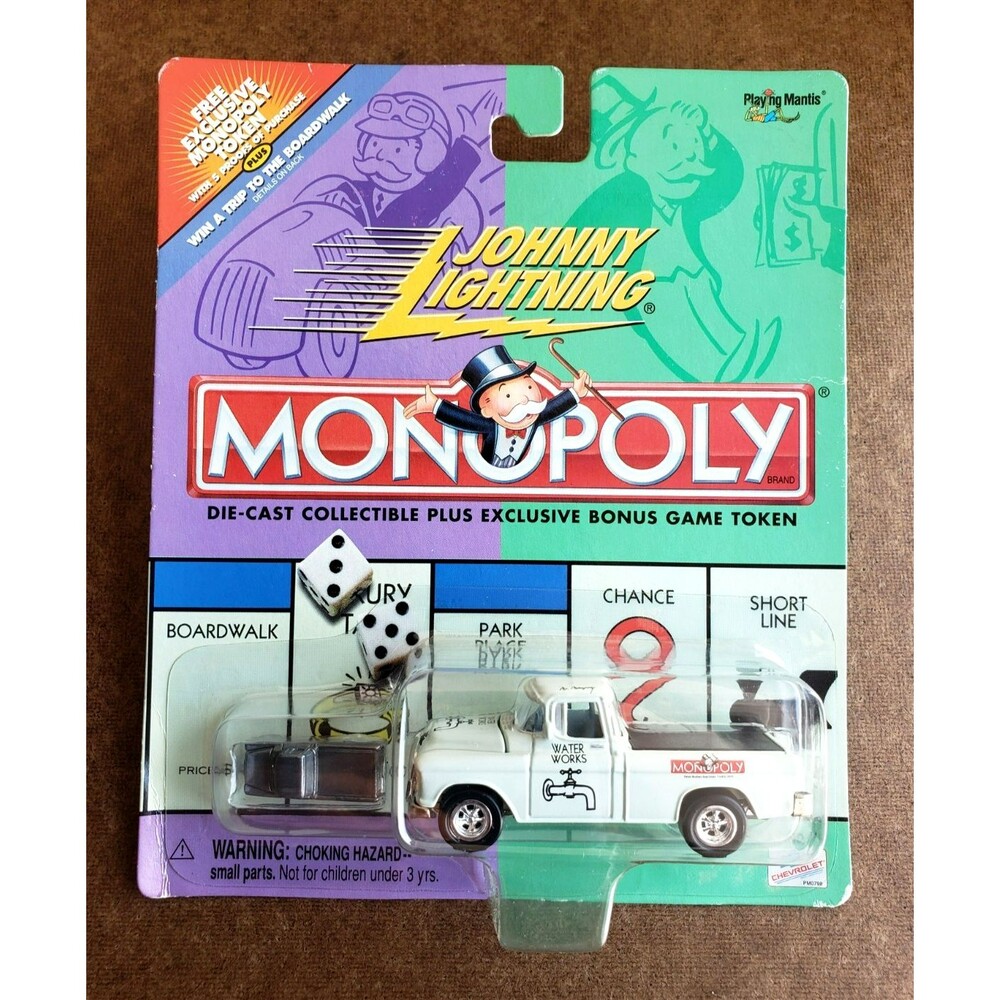 2000 Johnny Lightning WATER WORKS CHEVY CAMEO  White MONOPOLY  KB TOY EXCLUSIVE